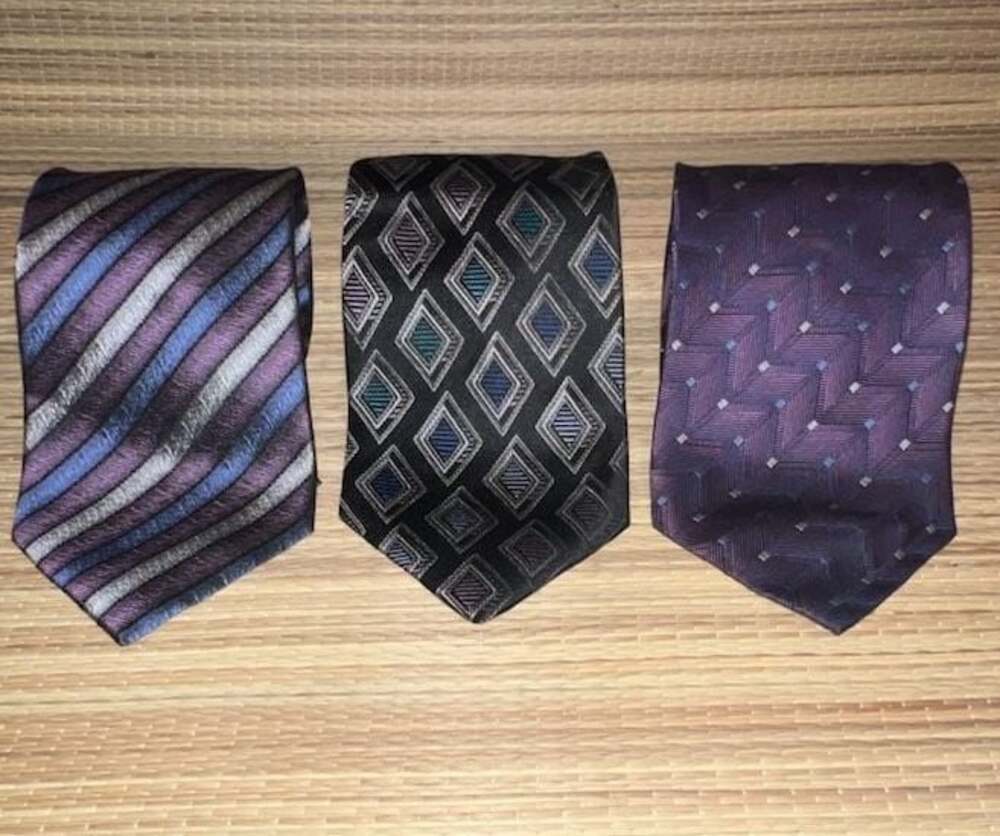 Lot of 3 Men's 100% Silk Neckties including Crazy Horse and Allyn Saint George